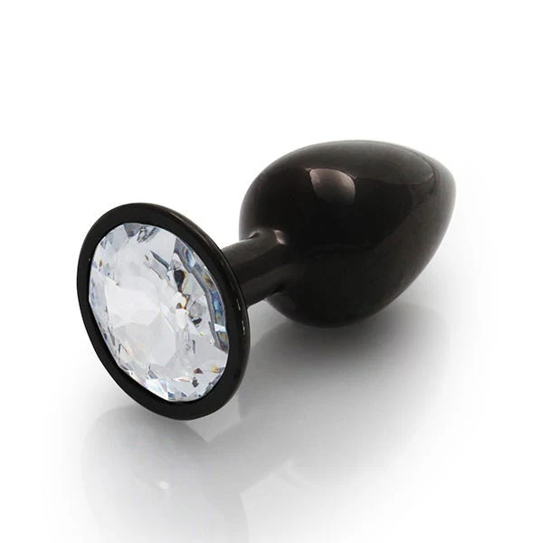 Ouch Clear Gem Metal Black Plug Small - Image 6