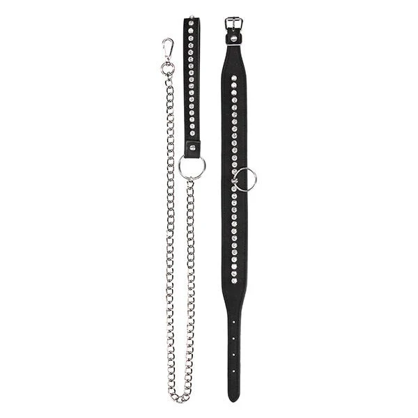 Ouch! Diamond Studded Collar with Leash - Image 2