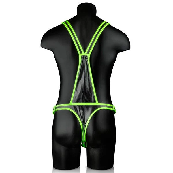 Ouch! Glow In the Dark Bonded Leather Body Harness and Briefs - Image 2