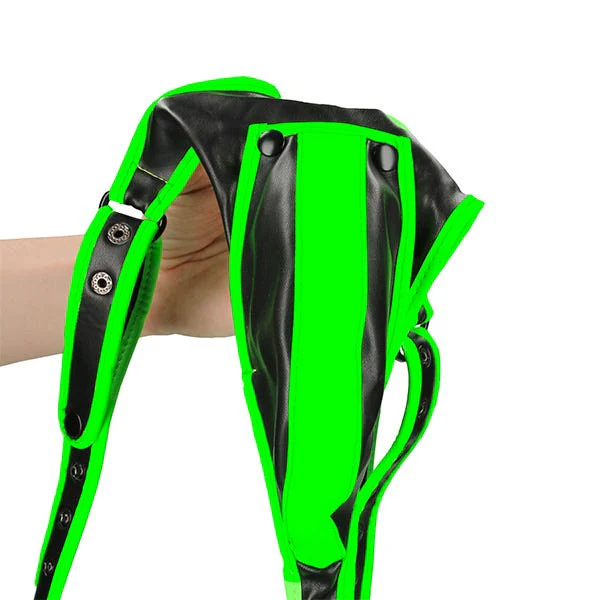 Ouch! Glow In the Dark Bonded Leather Body Harness and Briefs - Image 3