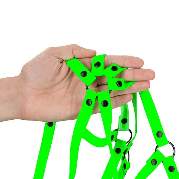 Ouch! Glow In The Dark Bonded Leather Lingerie-Style Body Harness - Image 2