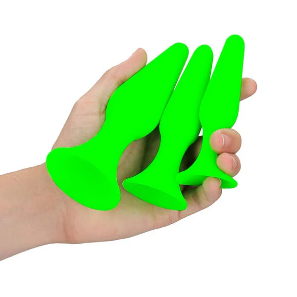 Ouch! Glow In The Dark Silicone Butt Plug Set - Image 2
