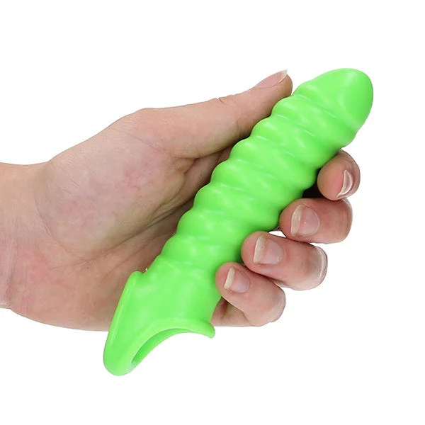 Ouch! Glow In the Dark Swirl Stretch Penis Sleeve - Image 2
