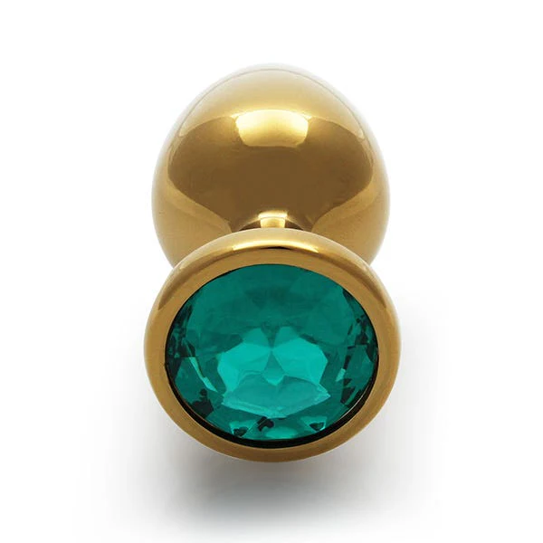 Ouch Green Gem Metal Gold Plug Medium - Image 3