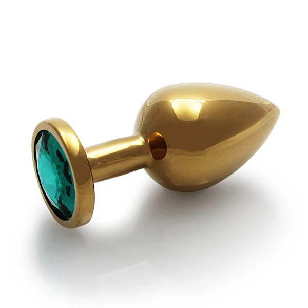Ouch Green Gem Metal Gold Plug Medium - Image 4