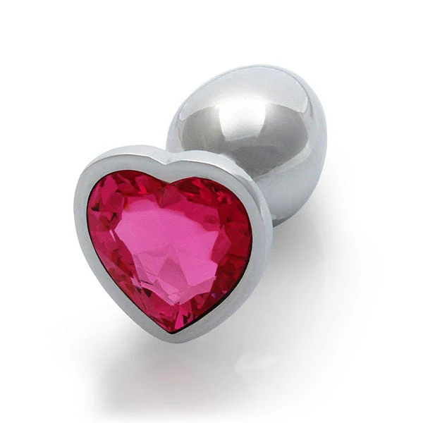 Ouch Pink Heart Gem Metal Plug Small - Image 4