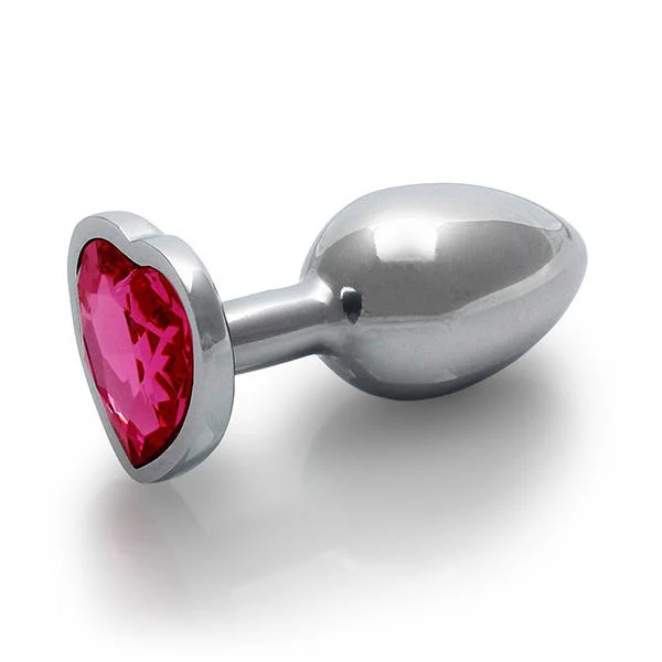 Ouch Pink Heart Gem Metal Plug Small - Image 5