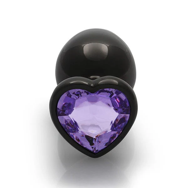Ouch Purple Heart Gem Metal Black Plug Large - Image 4