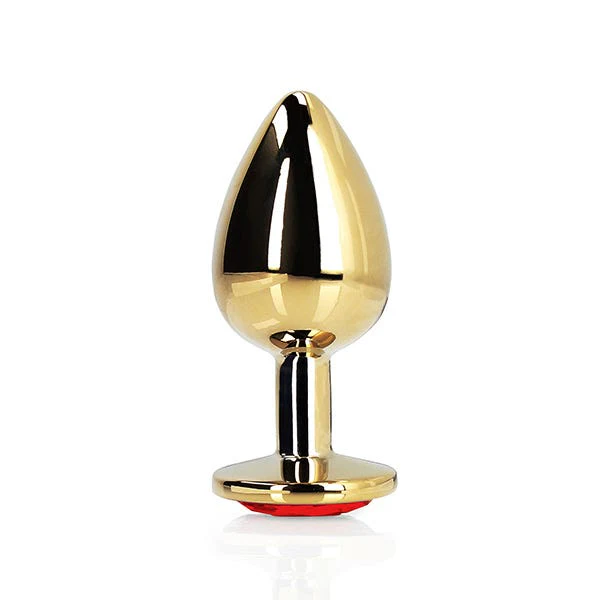 Ouch Red Heart Gem Metal Gold Plug Small - Image 2