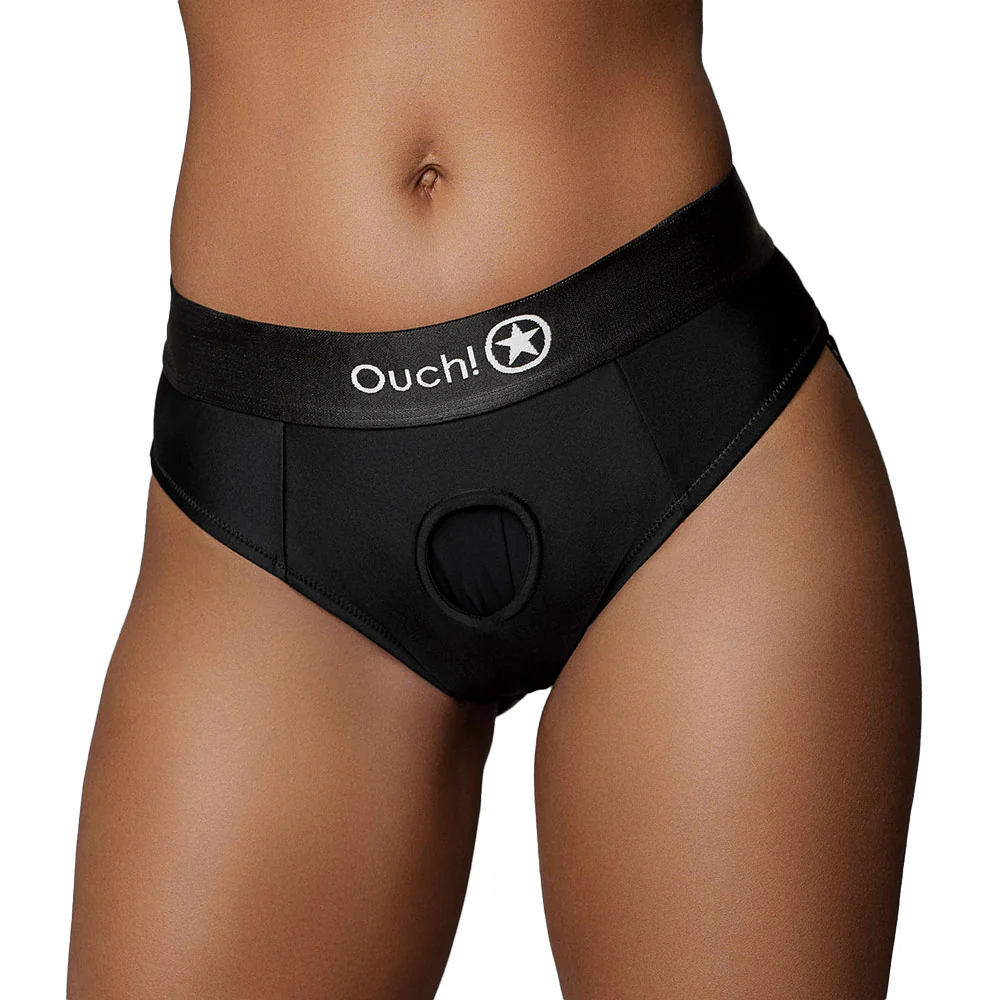 Ouch! Vibrating Strap-On Thong with Removable Rear Straps & Rechargeable Bullet - Image 9