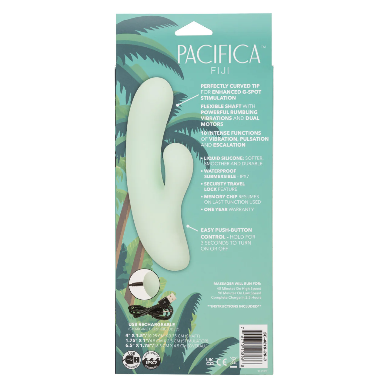 CalExotics Pacifica Fiji Waterproof Rabbit Vibrator - Image 4