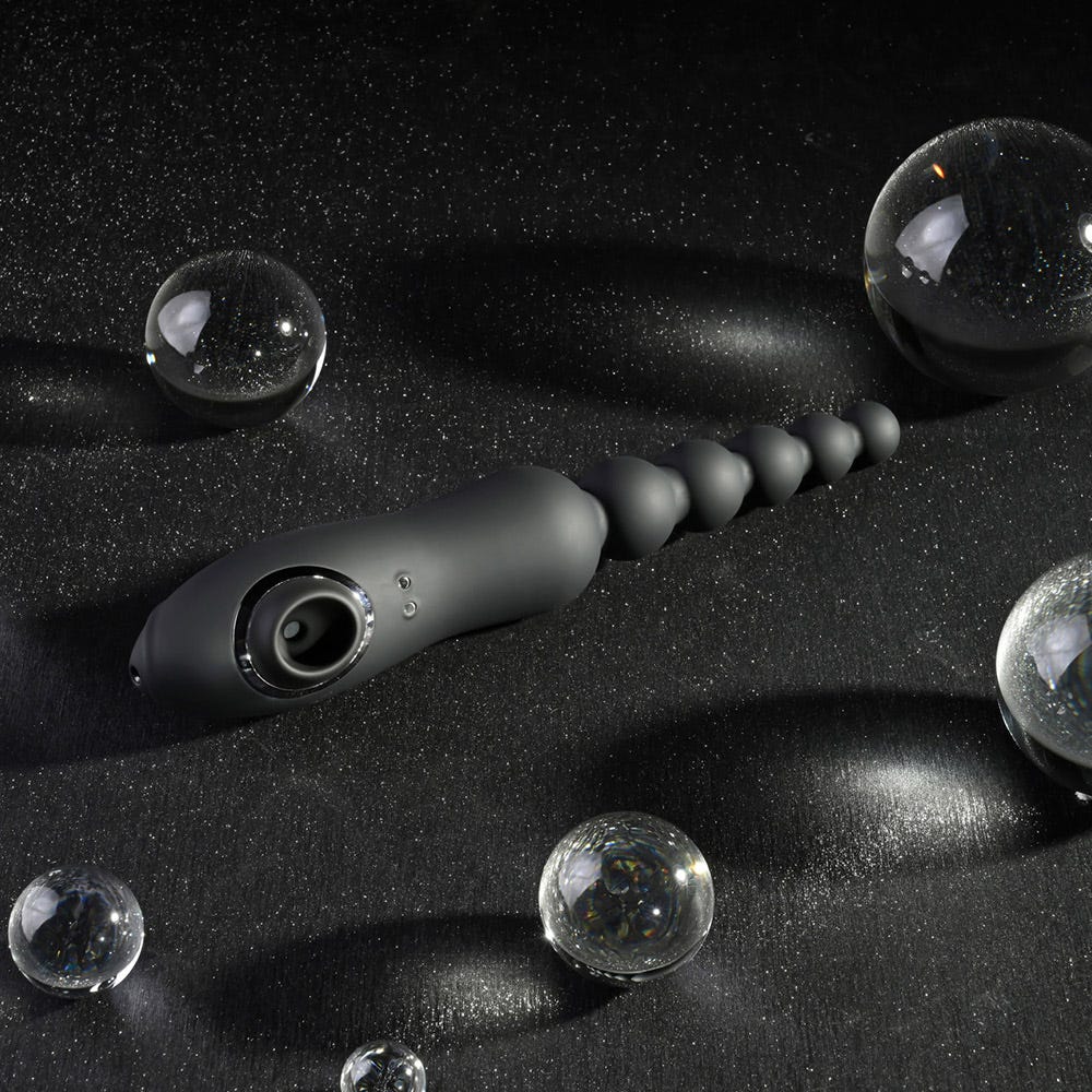 Playboy Pleasure Let It Bead Rechargeable Vibrating Anal Beads & Clit Sucker - Image 2