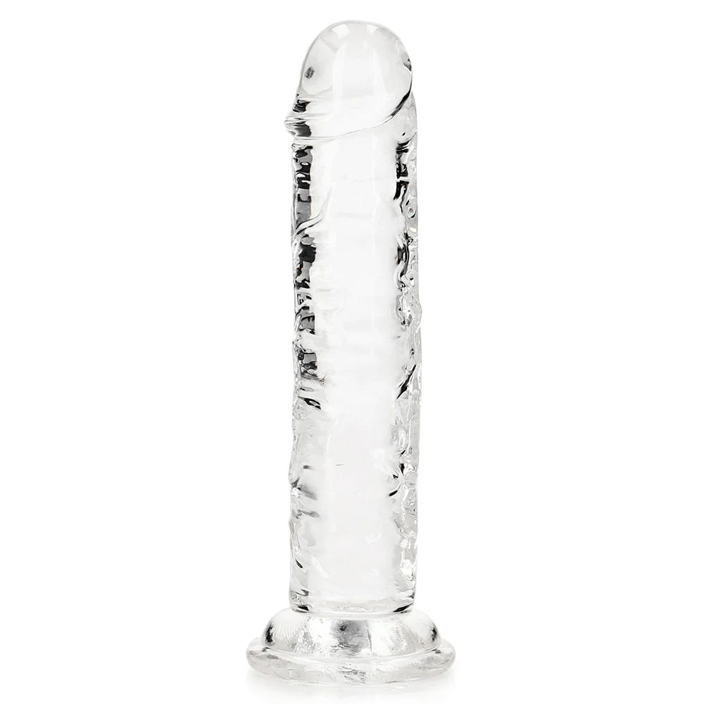 Realrock 6 inch Crystal Clear Realistic Suction Cup Dildo - Image 3