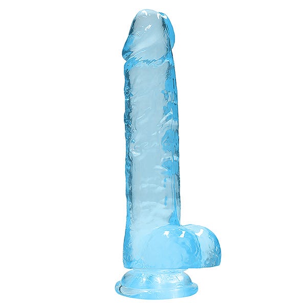RealRock 8-inch Crystal Clear Dildo with Balls - Image 2
