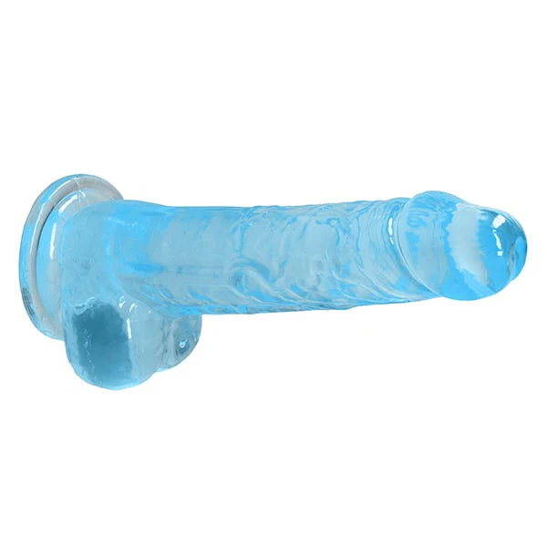 RealRock 8-inch Crystal Clear Dildo with Balls - Image 3