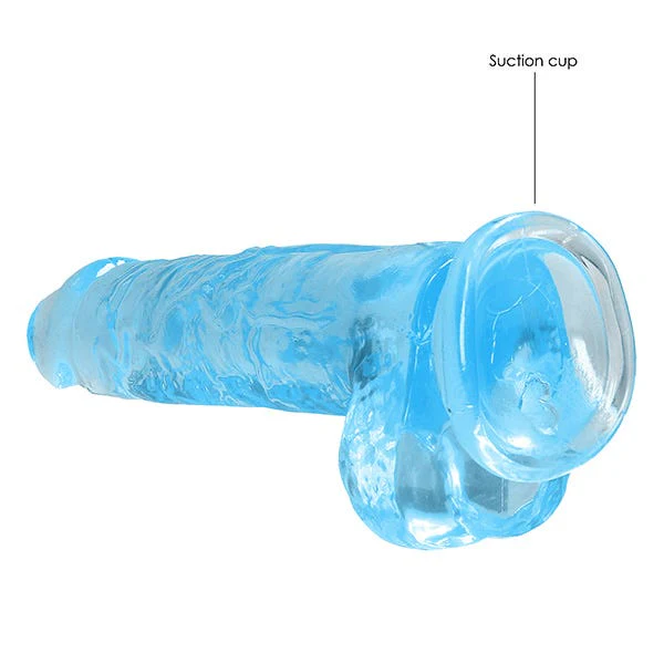 RealRock 8-inch Crystal Clear Dildo with Balls - Image 4