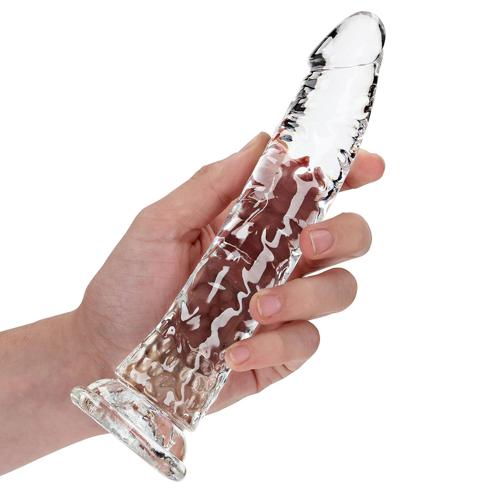RealRock 8 Inch Crystal Clear Realistic Dildo with Suction Cup Base - Image 2