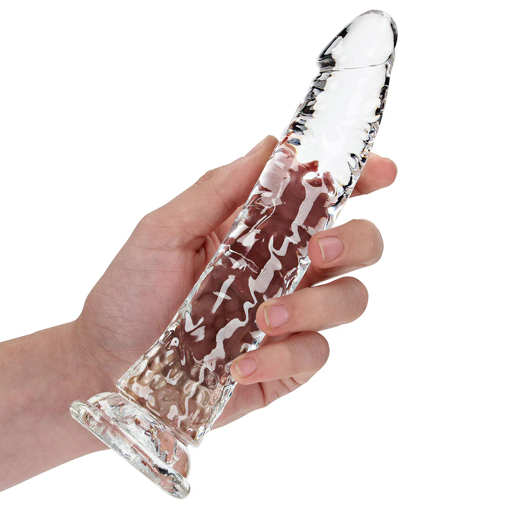 RealRock 9 Inch Crystal Clear Realistic Dildo with Suction Cup Base - Image 2