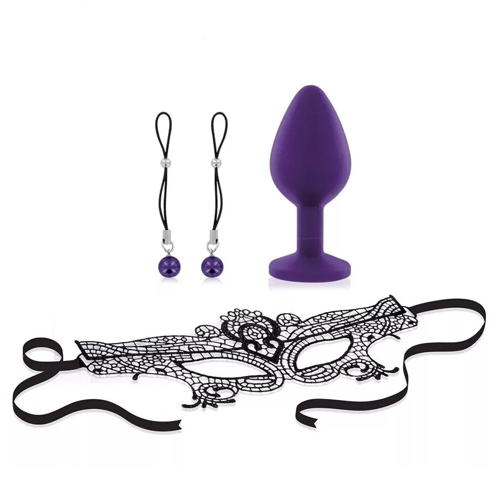 Rianne S Ana's Trilogy Set II with Mask, Booty Plug & Nipple Jewellery