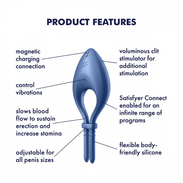 Satisfyer Bullseye Ring Vibrating Adjustable Lasso Cock Ring - Image 4