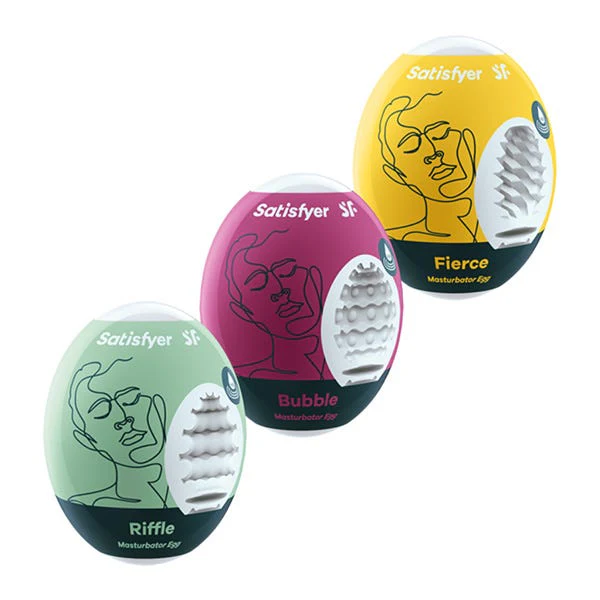 Satisfyer Riffle Bubble Fierce Masturbator Egg Set - Image 2