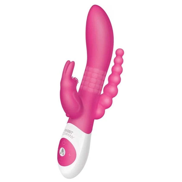 The Rabbit Company Beaded DP Rabbit Vibrator - Pink - Image 3