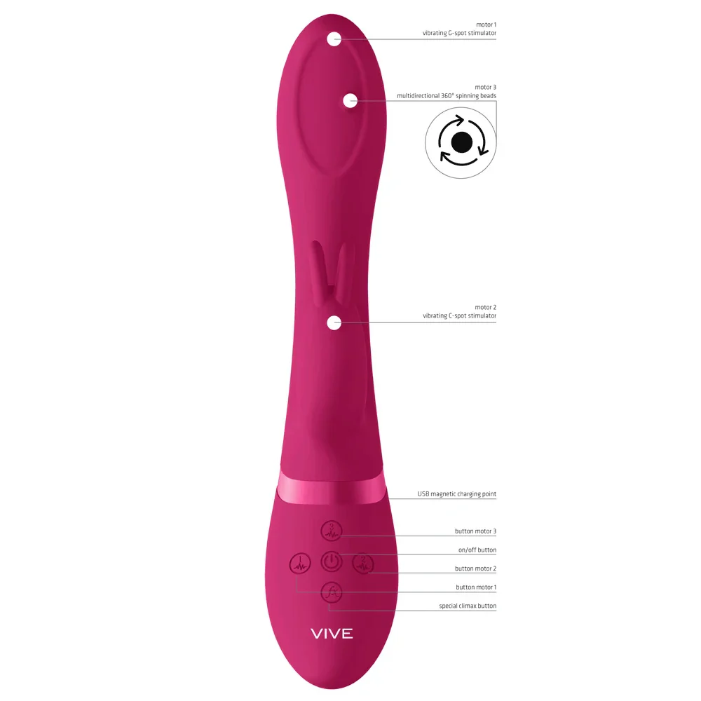 Vive Mira Rotating Beads G-Spot Rabbit Vibrator - Image 4