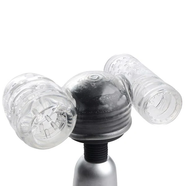 Wand Essentials Twin Turbo Strokers 2 in 1 Wand Attachment for Men - Image 2
