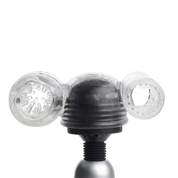 Wand Essentials Twin Turbo Strokers 2 in 1 Wand Attachment for Men - Image 3