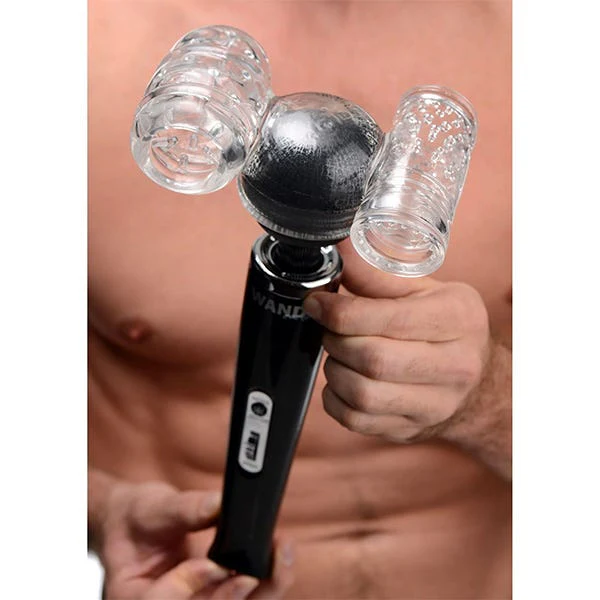 Wand Essentials Twin Turbo Strokers 2 in 1 Wand Attachment for Men - Image 4
