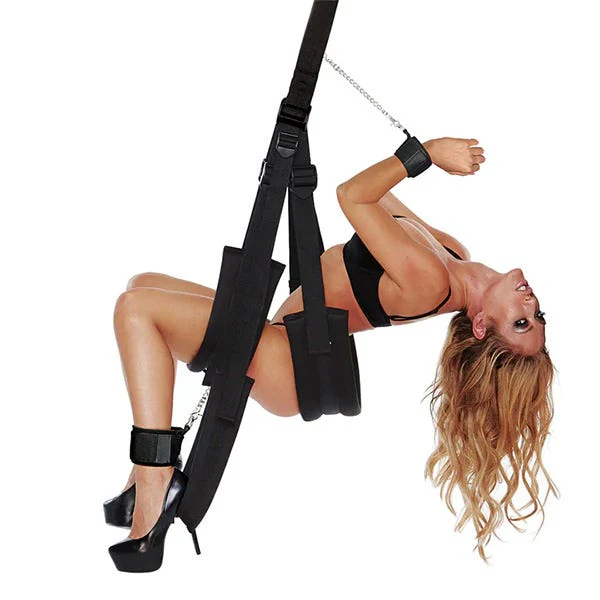 WhipSmart Fantasy Bondage Pleasure Swing with Wrist and Ankle Cuffs - Image 6
