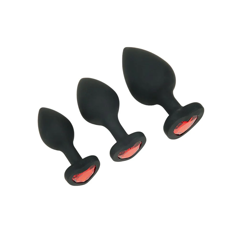 Whipsmart Heartbreaker 3-Piece Silicone Crystal Heart Anal Training Set - Image 3